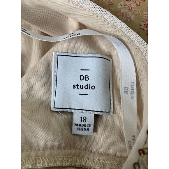 DB Studio Sequin Mock Wrap Dress Size 18 Gold Open Back RL10199 Davids Bridal - Picture 6 of 15